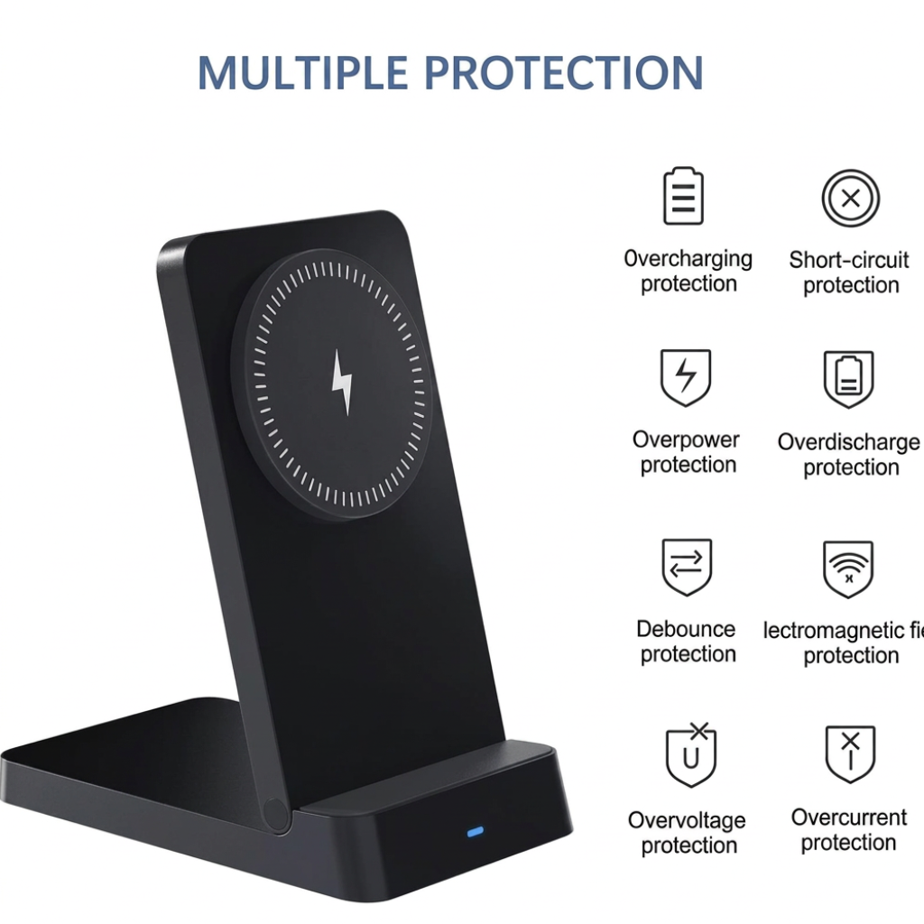 MagSafe-Compatible Foldable Wireless Charging Stand