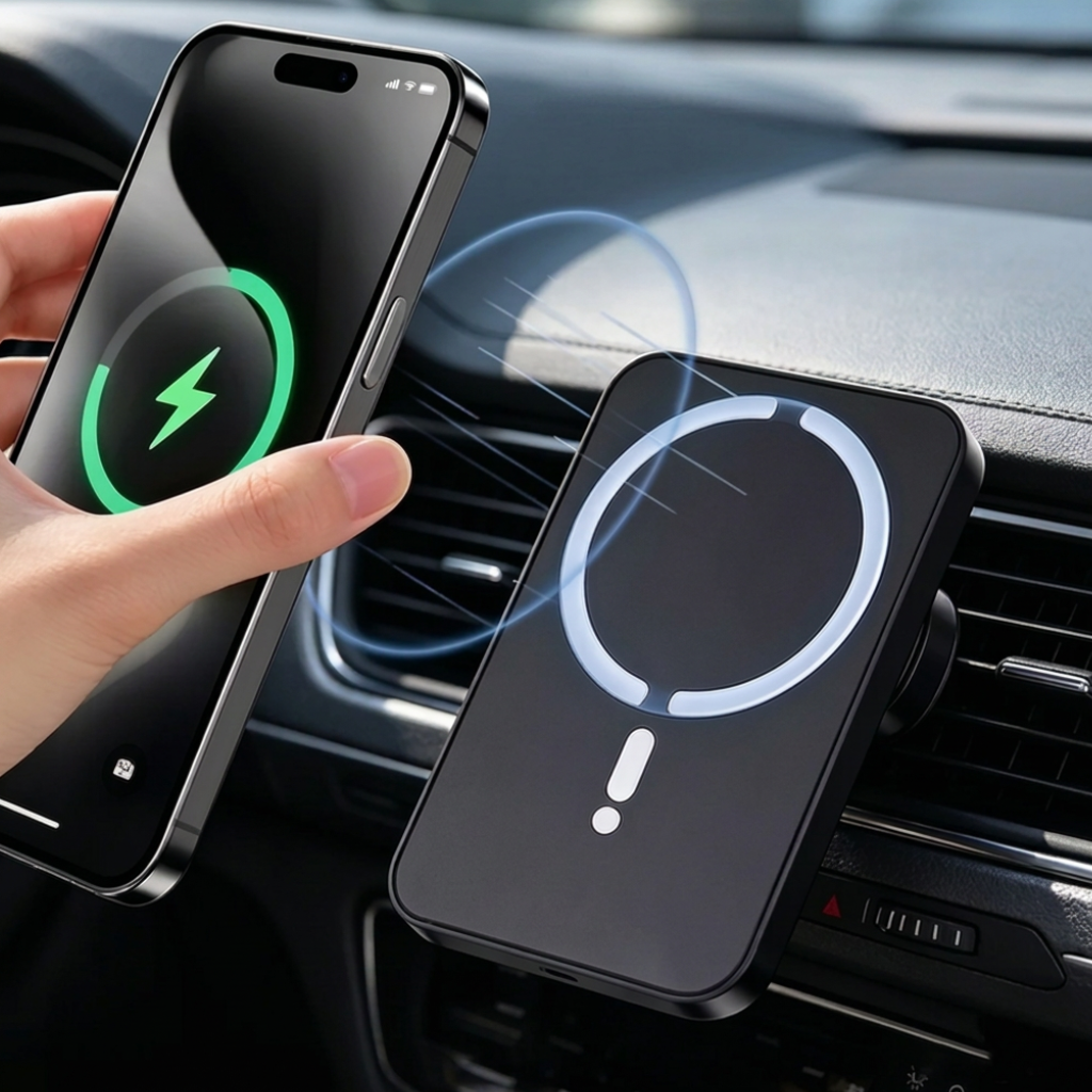 Magnetic Car Vent Mount with Wireless Charging