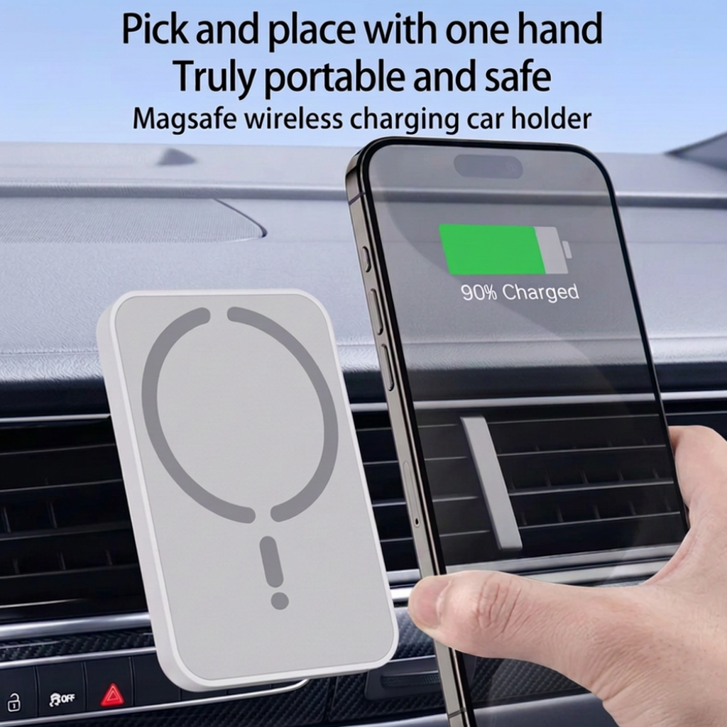 Magnetic Car Vent Mount with Wireless Charging
