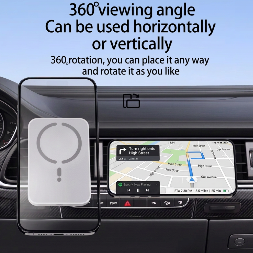 Magnetic Car Vent Mount with Wireless Charging