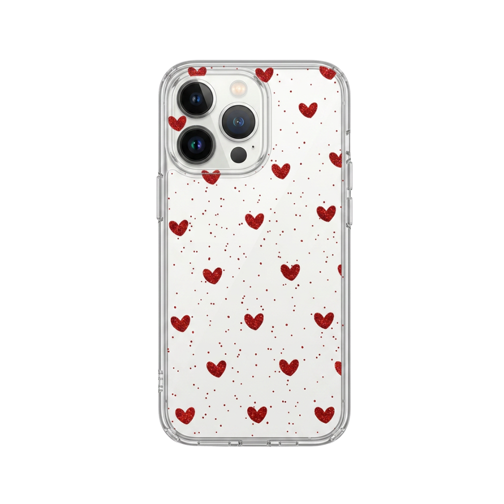 Heart Bow Polka Dot Clear Phone Case