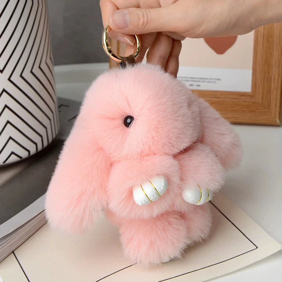 Fluffy Rabbit Keychain