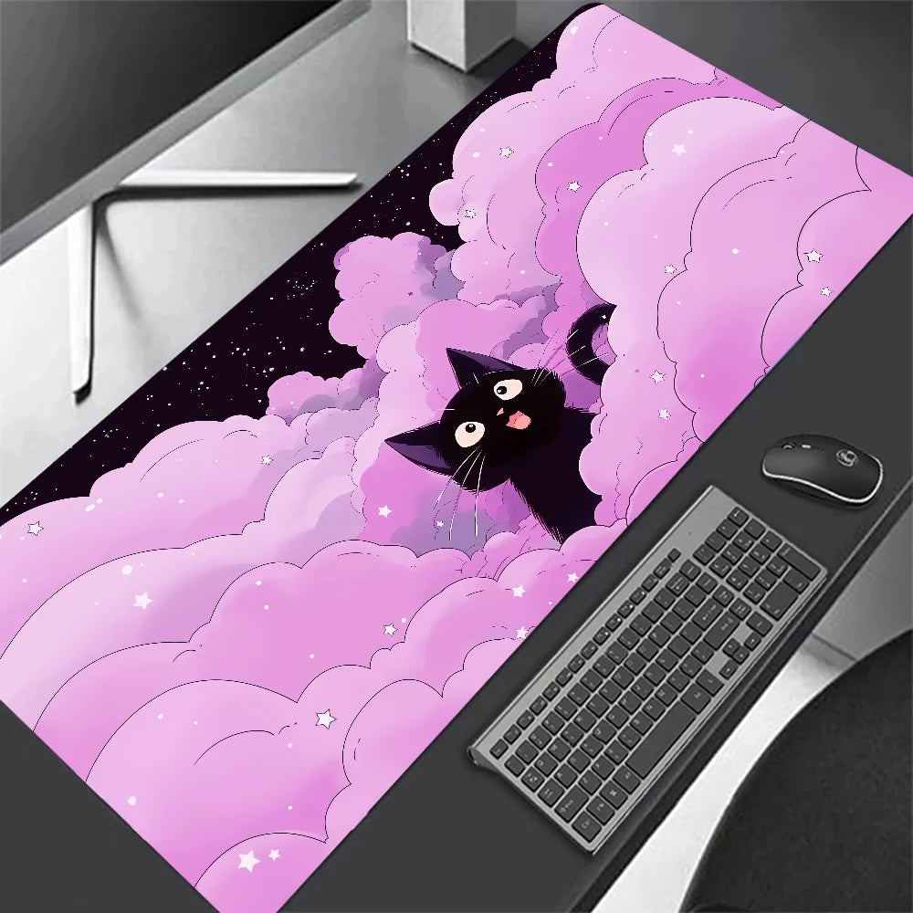 Black Cat Clouds XXL Desk Mat