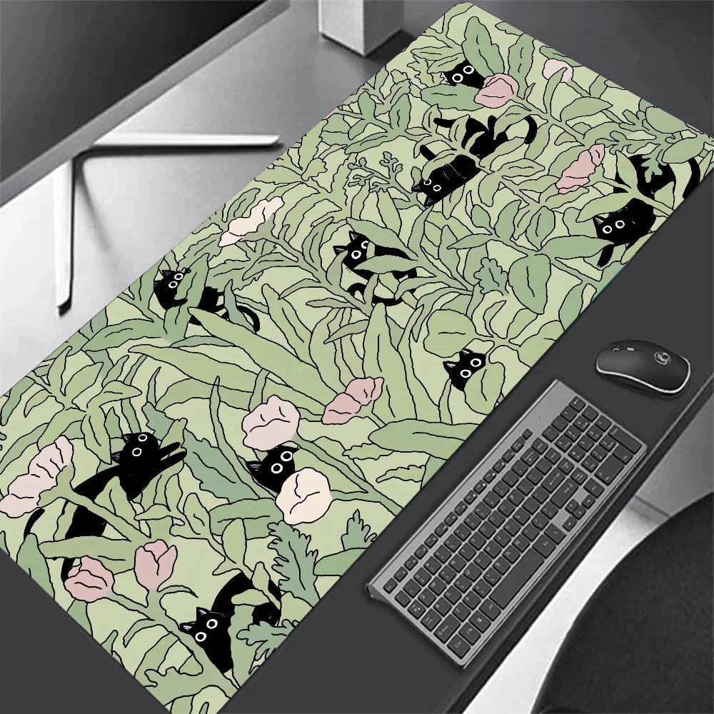 Black Cat Clouds XXL Desk Mat