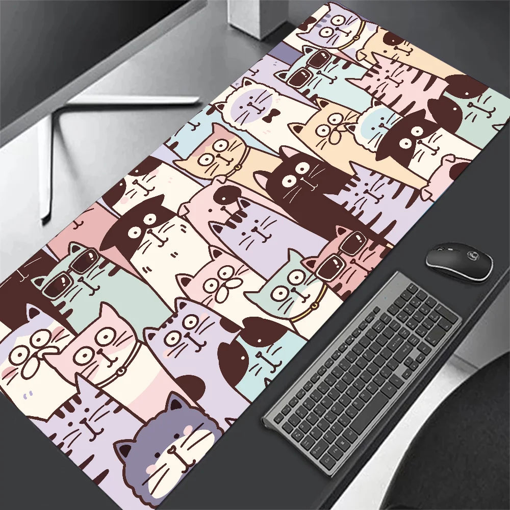 Black Cat Clouds XXL Desk Mat