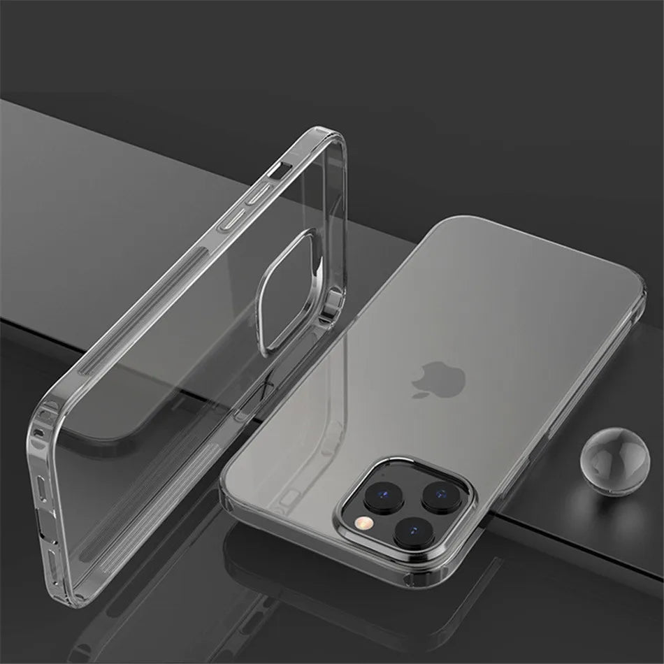 Non-Yellowing Transparent Case For iPhone 16 15 14 Plus 13 Pro Max 16e 12 11 12Pro 14Pro 13Pro SE 2020 Phone Cover Case