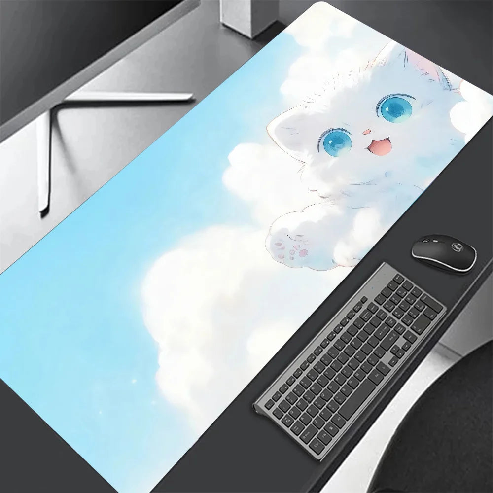 Black Cat Clouds XXL Desk Mat