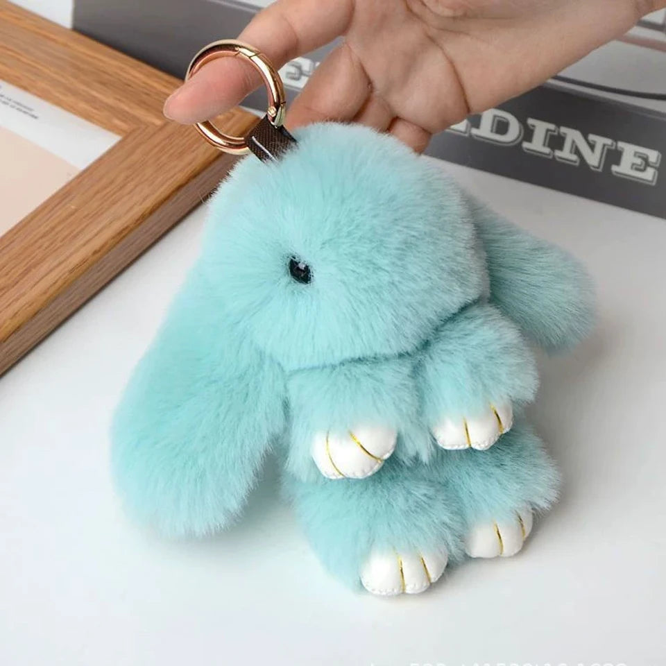 Fluffy Rabbit Keychain