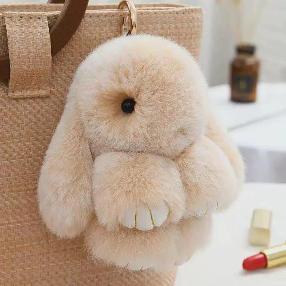Fluffy Rabbit Keychain