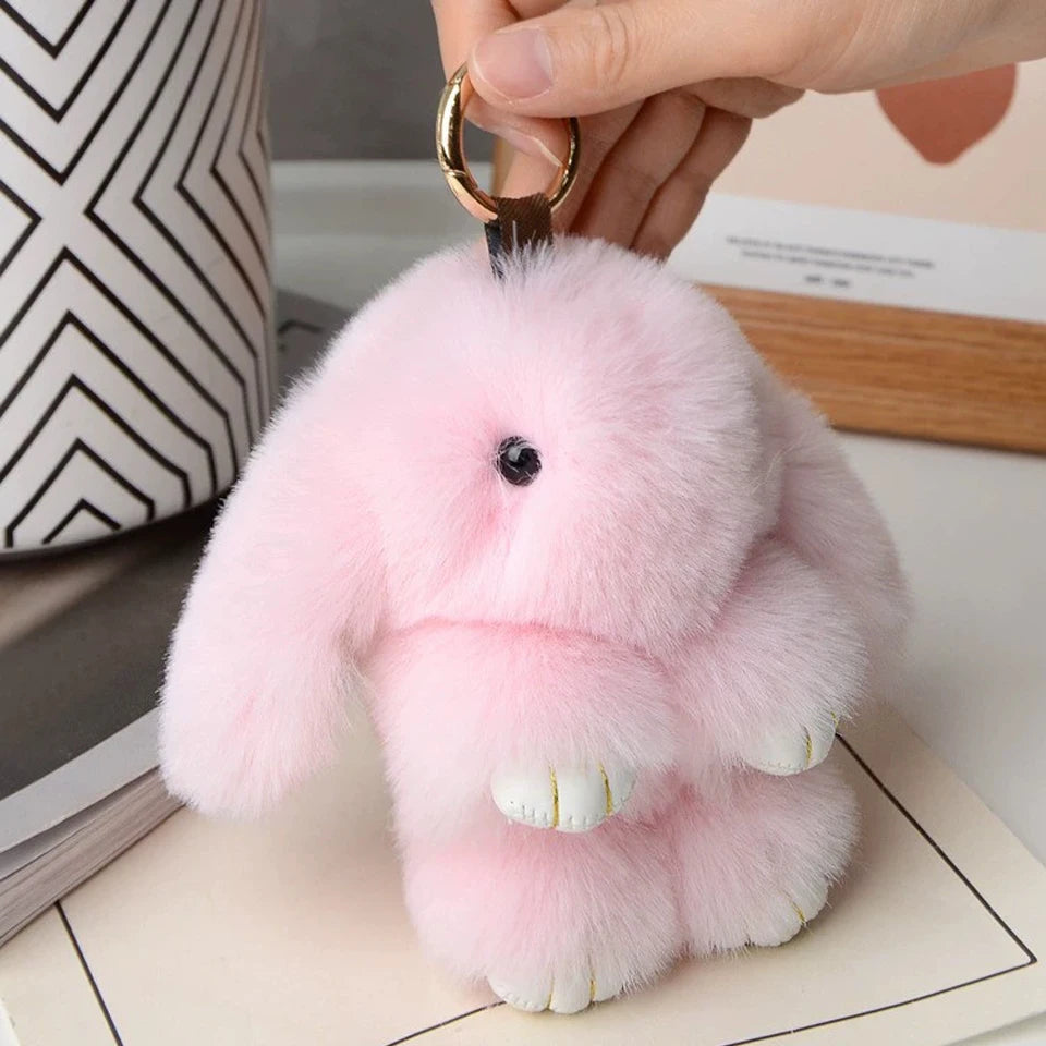 Fluffy Rabbit Keychain
