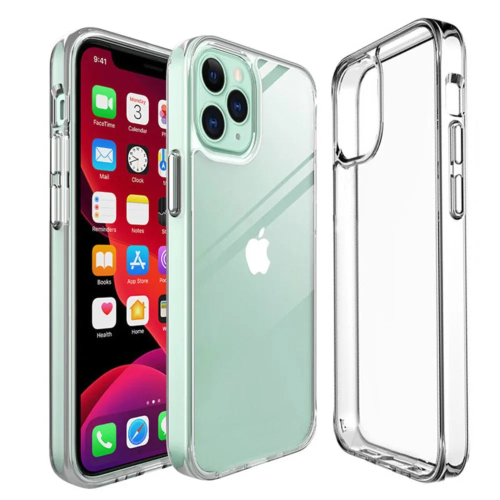 Non-Yellowing Transparent Case For iPhone 16 15 14 Plus 13 Pro Max 16e 12 11 12Pro 14Pro 13Pro SE 2020 Phone Cover Case