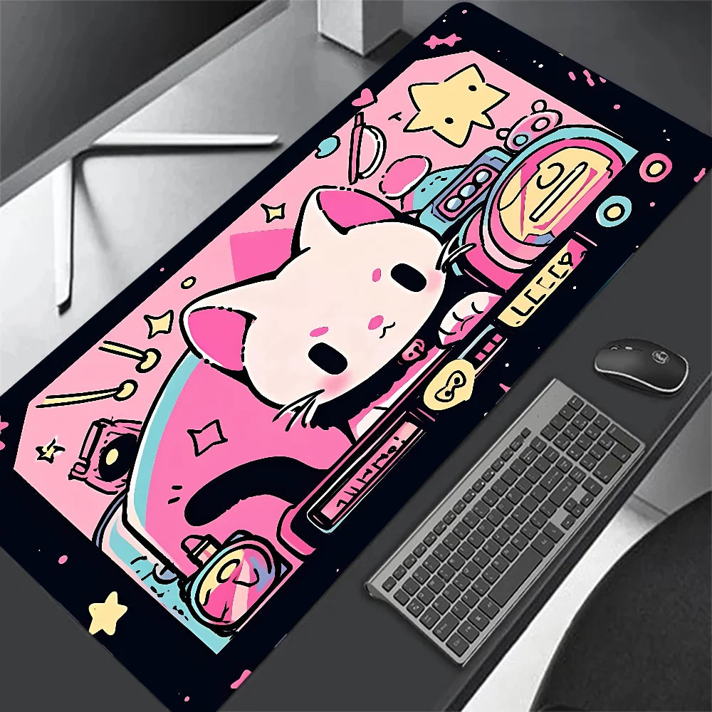 Black Cat Clouds XXL Desk Mat