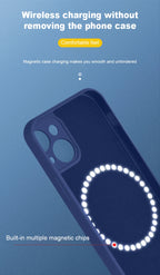 For Magsafe Magnetic Wireless Charge Case For iPhone 14 13 12 11 15 Pro Max Mini XR X S 7 8 Plus Soft Liquid Silicone Back Cover